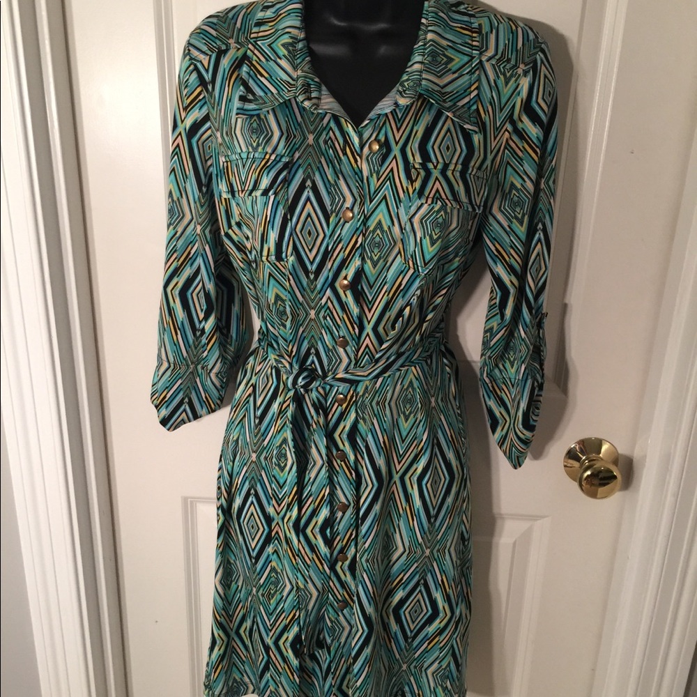 Long sleeve patterned dress